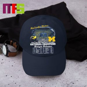 Michigan Wolverines 2023-2024 National Champions Undefeated Hail To The Victors Stadium Hat Cap