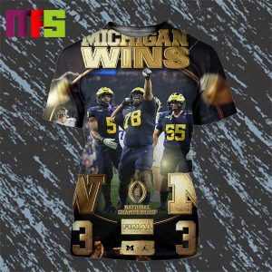 Michigan Wolverines 2024 CFP National Champions Final Scores Poster All Over Print Shirt
