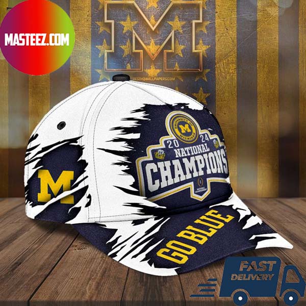Michigan Wolverines 2024 CFP National Champions Go Blue Essentials Hat Cap