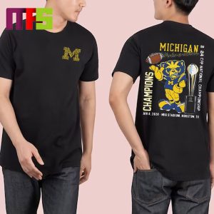 Michigan Wolverines 2024 CFP National Champions Mascot Biff Two Sided Essentials T-Shirt