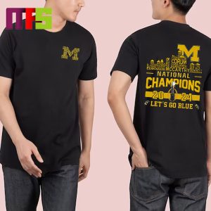 Michigan Wolverines 2024 CFP National Champions Players Names Logo Let’s Go Blue Classic T-Shirt