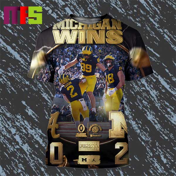 Michigan Wolverines 2024 Rose Bowl Champions Final Scores Poster All Over Print Shirt