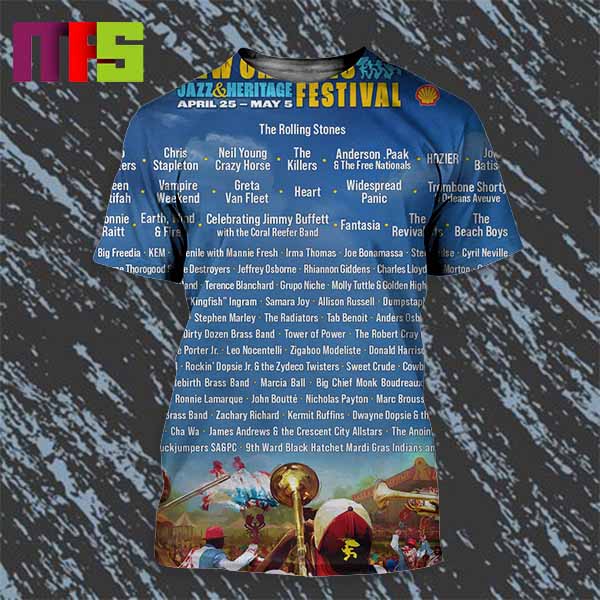 New Orleans Jazz And Heritage Festival 2024 On April 25th May 5th Line Up All Over Print Shirt