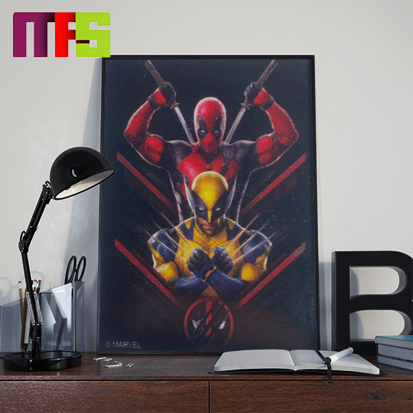 New Promotional Art Featuring Deadpool And Wolverine In Deadpool 3 Home Decor Poster Canvas