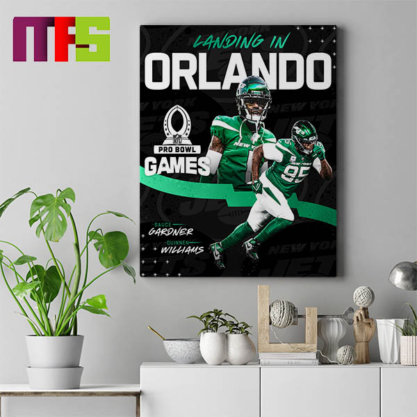 New York Jets Sauce Gardner And Quinnen Williams Selected For AFC 2024 Pro Bowl Roster Home Decoration Poster Canvas
