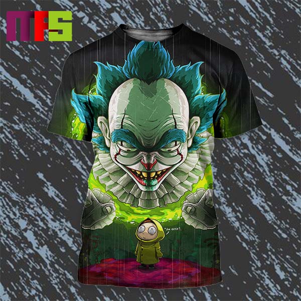Rick And Morty As IT Clown Fan Art Friday All Over Print Shirt