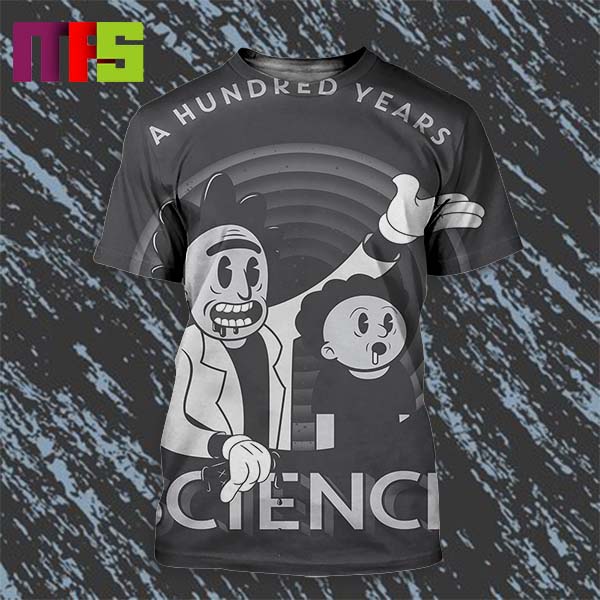 Rick and Morty A Hundred Years Science Old Disney Cartoon Style Fan Art All Over Print Shirt