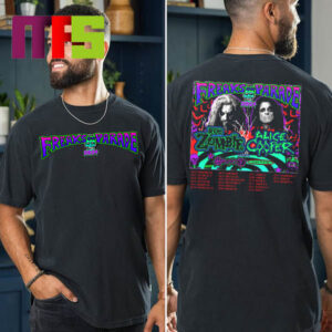 Rob Zombie And Alice Cooper Freaks On Parade 2024 Tour Date Two Sided Classic T-Shirt