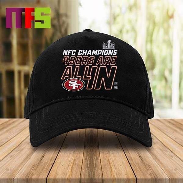 San Francisco 49ers Are All In 2023 AFC Champions Locker Room Trophy Collection Hat Cap