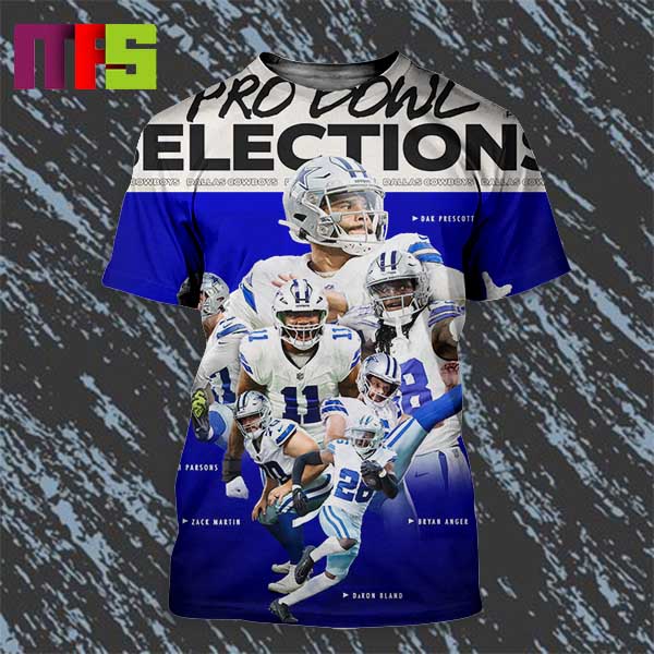 Seven Dallas Cowboys Players Selected For NFC 2024 Pro Bowl Roster All Over Print Shirt