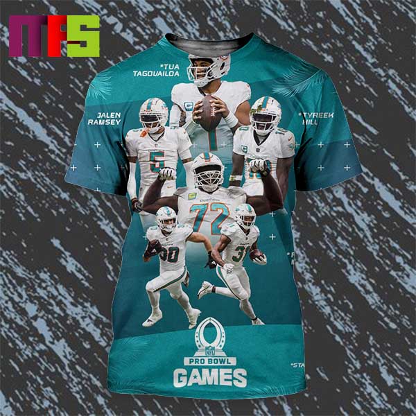 Six Miami Dolphins Players Named To 2024 AFC Pro Bowl Games Roster All Over Print Shirt