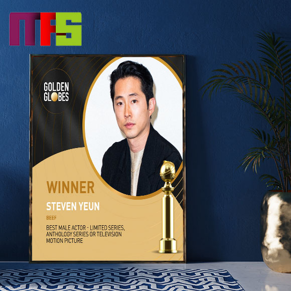 Steven Yeun 2024 Golden Globes Best Male Actor – Limited Series Anthology Series or Television Motion Picture Winner Home Decor Poster Canvas