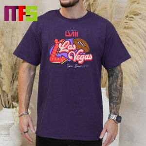 Super Bowl LVIII 2024 Cartoon Arrow Light Sign In Las Vegas Essentials T-Shirt