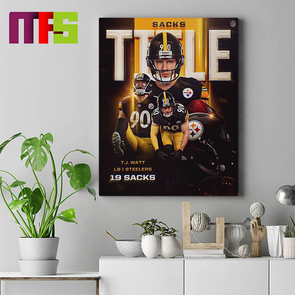 TJ Watt LB At Pittsburgh Steelers 3x Sack King Sacks Title Home Decor Poster Canvas