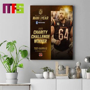 Ted Karras Walter Payton Man Of The Year 2023 Charity Challenge Winner Home Decor Poster Canvas