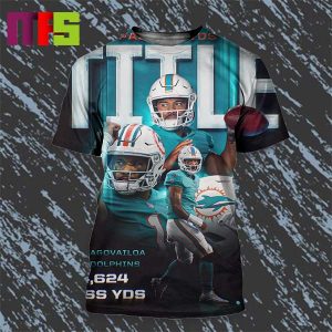 Tua Tagovailoa Takes Home The 2023 Passing Yards Title All Over Print Shirt