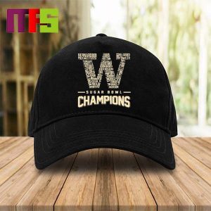 Washington Huskies 2024 Sugar Bowl Champions CFP Washington Logo Players Names Hat Cap