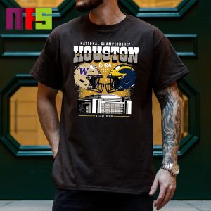 Washington Huskies Vs Michigan Wolverines CFP 2024 National Championship Game Head To Head Helmet Stadium T-Shirt