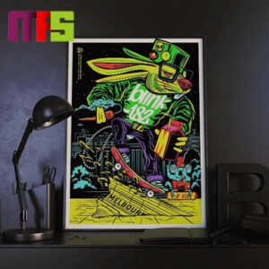 Blink-182 Melbourne VIC Australia At Rod Laver Arena On February 13th 2024 Home Decor Poster Canvas
