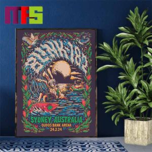 Blink 182 Night 2 Sydney Australia At Qudos Bank Arena On February 24th 2024 Home Decor Poster Canvas