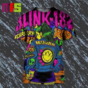 Blink-182 Night 3 Rod Laver Arena In Melbourne Australia Tour On February 29th 2024 All Over Print Shirt