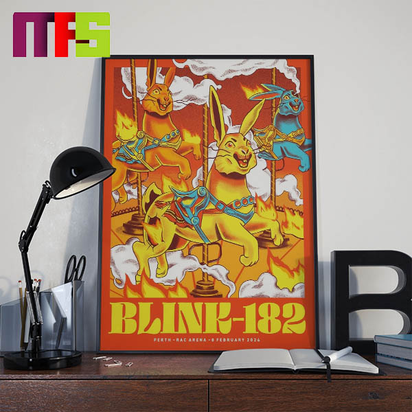 Blink 182 Perth Australia At RAC Arena On February 8th 2024 Home Decor Poster Canvas