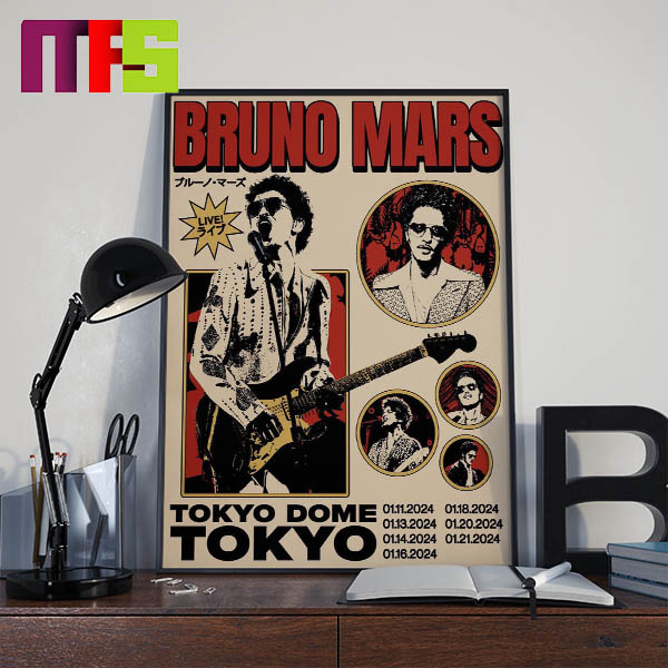 Bruno Mars Japan 2024 Tour At Tokyo Dome Tokyo Tour Date Home Decor Poster Canvas