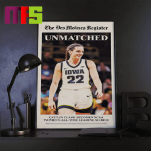Caitlin Clark Des Moines Register All Time Leading Scorer Unmatched Cover Home Decoration Poster Canvas