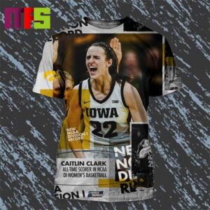 Caitlin Clark New Record All Time Scorer In NCAA Division 1 Women’s Basketball All Over Print Shirt