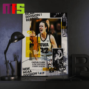 Caitlin Clark New Record All Time Scorer In NCAA Division 1 Women’s Basketball Home Decor Poster Canvas