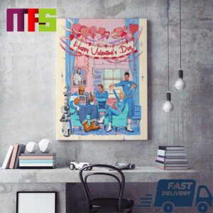 Fantastic Four MCU Happy Valentine s Day Set In The 1960s Comics Art Style Home Decor Poster Canvas