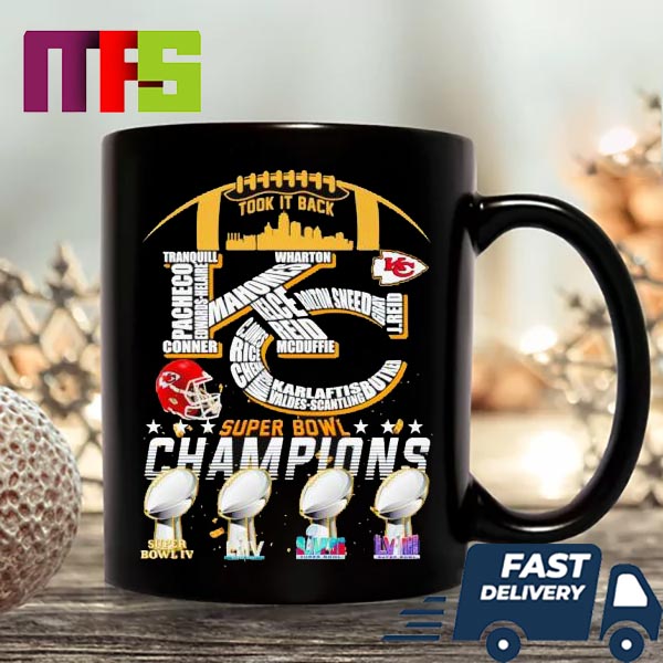 Kansas City Chiefs Super Bowl LVIII Champions Took It Back To Back Players Names Logo Essentials Mug