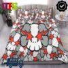Kaws Red And Gray With White Text Upside Down Home Decor Twin Bedding Set