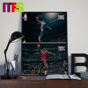 LeBron James Signature Dunk From 2005 To 2024 Some Things Never Change Home Decor Poster Canvas