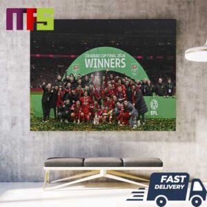 Liverpool FC 2024 Carabao Cup Champions Photo Group Players With Staff Home Decor Poster Canvas