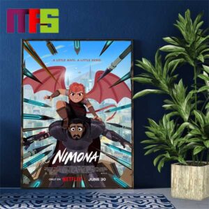 Nimona A Little Anti A Little Hero Only On Netflix June 30th Home Decor Poster Canvas