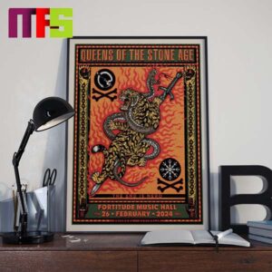 Queens Of The Stone Age Night 2 Brisbane At Fortitude Music Hall On February 26th 2024 Home Decor Poster Canvas