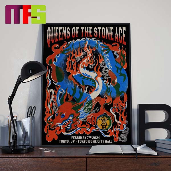 Queens Of The Stone Age Tokyo Japan At Tokyo Dome City Hall On February 7th 2024 Home Decor Poster Canvas
