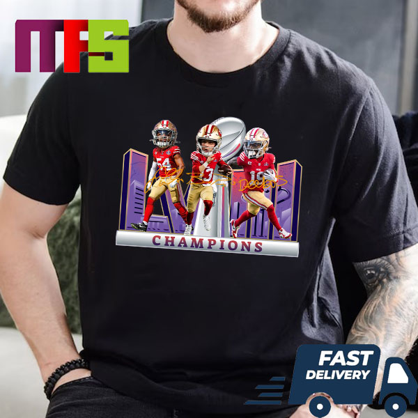 San Francisco 49ers 2024 Super Bowl LVIII Champions Big Head Players Signatures Merch Essentials T-Shirt