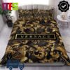 Versace Barocco Black And Blue With Logo Design Text Home Decor Bedding Set