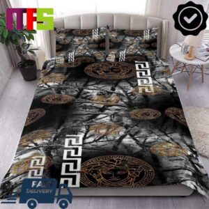 Versace Dark Forest Gold Medusa Logo Home Decor Bedding Set Versace Dark Forest Gold Medusa Logo Home Decor Bedding Set