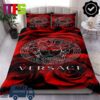 Versace Red Big Logo Greek Design Black Home Decor Bedding Set