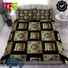 Versace Simple Signature Logo In Black Background Home Decor Bedding Set