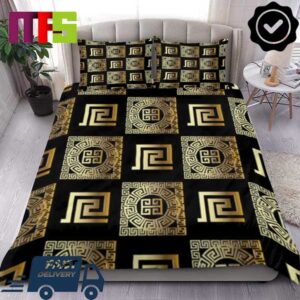 Versace Signature Greek Key Pattern Design Luxury Bedding Set