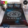 Versace White With Medusa Signature Logo Home Decor Bedding Set