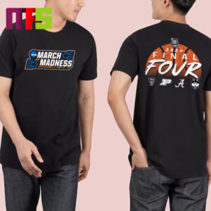 2024 NCAA Men Basketball March Madness Final Four Team Logo Two Sided Unisex T-Shirt