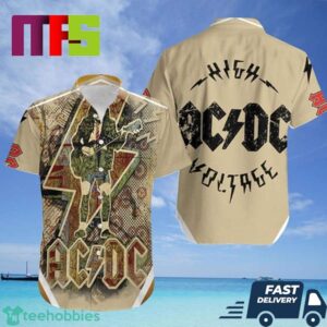 ACDC Angus Young High Voltage Button Up Best For Summer Hawaiian Shirt