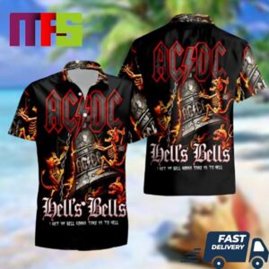 ACDC Hells Bells I Got My Bell Im Gonna Take You To Hell Button Up Aloha Hawaiian Shirt ACDC Hells Bells I Got My Bell Im Gonna Take You To Hell Button Up Aloha Hawaiian Shirt