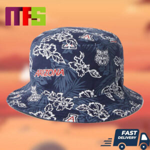Arizona Wildcats NCAA Team Logo Navy Floral Summer Break Hawaiian Bucket Hat Arizona Wildcats NCAA Team Logo Navy Floral Summer Break Hawaiian Bucket Hat
