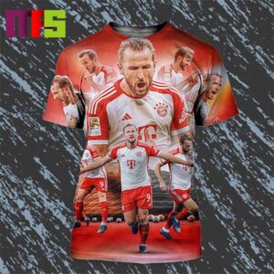 Bayern Munich Harry Kane Hat Trick Hits 30 Bundesliga Goals In 25 Games All Over Print Shirt